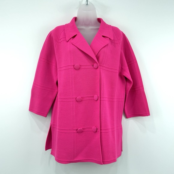 imperial Jackets & Blazers - Imperial Imports Blazer Womens 20 Hot‎ Pink VTG 100% Wool Double Breasted Knit